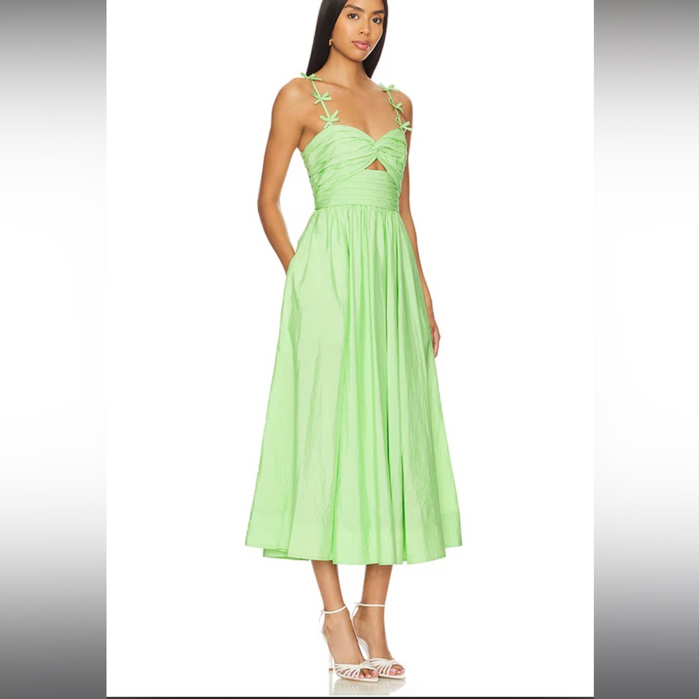 Green Agnes Dress by Cinq a Sept! Size small, midi length!